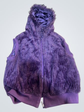 Lila Kunstpelz-Zip-Hoodie