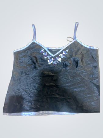Schwarzes Camisole mit Blumenstickerei