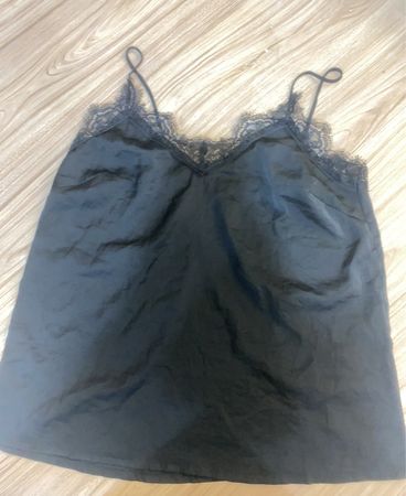 Spitzenbesatz-Camisole schwarz