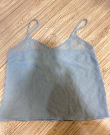 Sheer Blue-Top mit Spaghettiträgern
