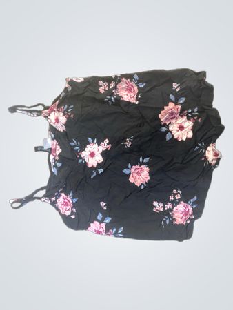Schwarzes Trägertop mit Blumenmuster