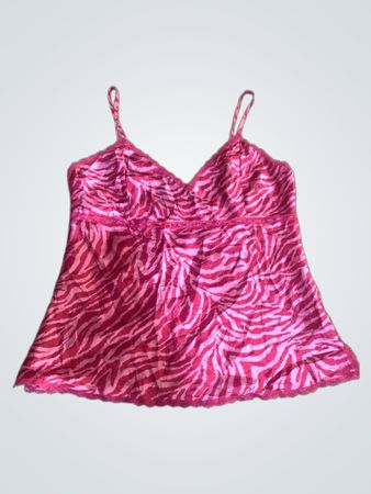 Dreams & Co. Pink Zebra Print Camisole