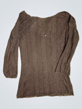 Mango Black Lace Long-Sleeve Top