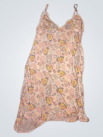 Floral Paisley Lace Trim Slip Dress