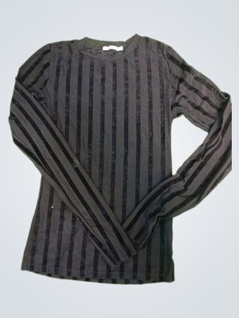 Stradivarius Black Striped Long-Sleeve Top
