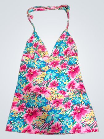 Floral Halter Neck Swim Top