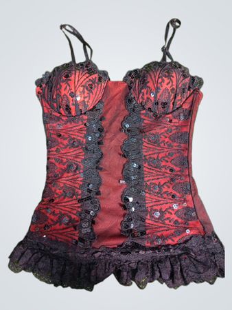 Red and Black Lace Corset