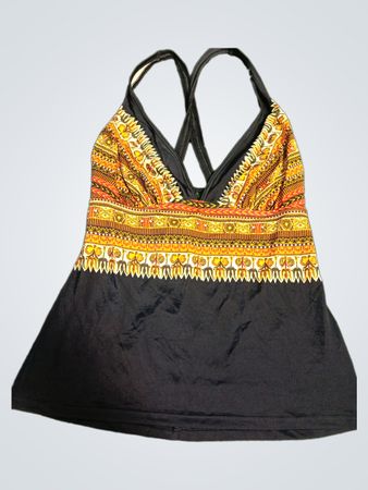 Black Halter Neck Swim Top