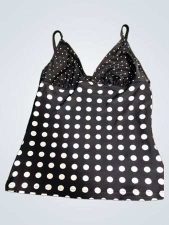 Black and White Polka Dot Swimsuit Top