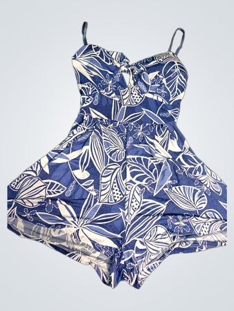 Blue Floral Romper