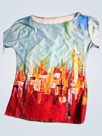 Abstract Print Langarmshirt