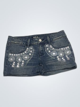 Allen B. Embellished Denim Shorts