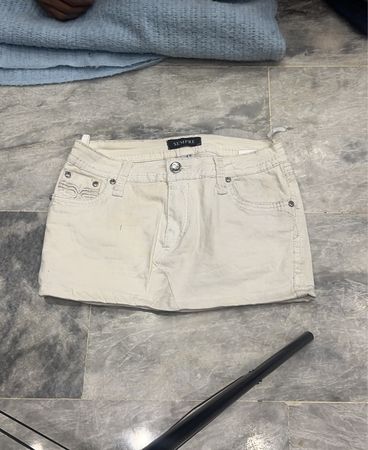 Sempre White Denim Skirt