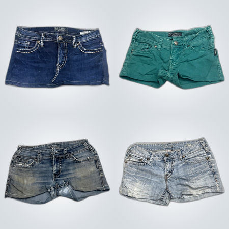 Silver Denim Shorts Bundle