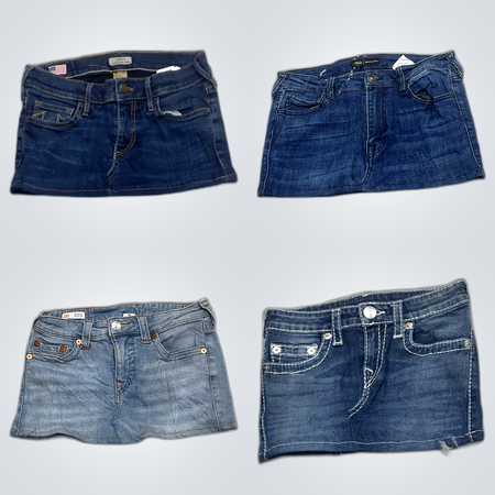 Ensemble Denim True Religion : Set de 10 pièces de shorts et jupes en jean