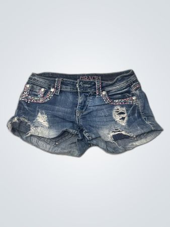 Shorts en denim foulé Grace in LA