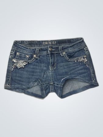 Grace Embellished Denim Shorts