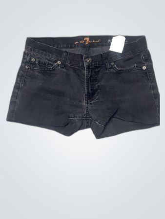 7 For All Mankind Black Denim Shorts