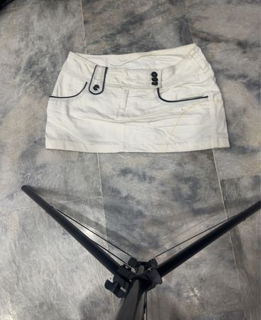 White Denim Skirt