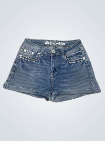 Western Blue Denim Shorts