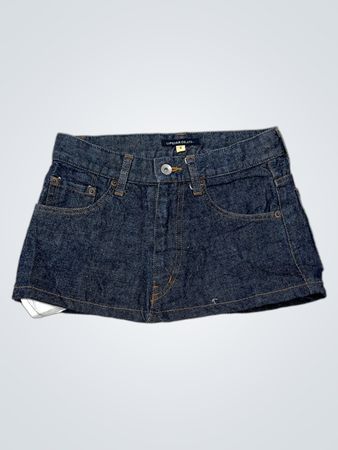 Denim Skirt with White Ribbon Details