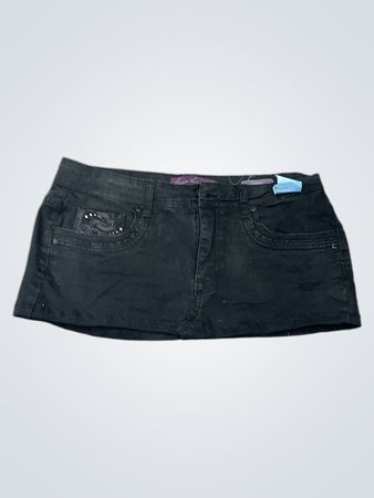 Gloria Vanderbilt Schwarzer Denim Minirock