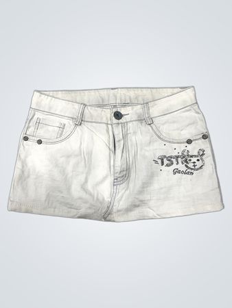 Tstgl Gaolan White Denim Skirt