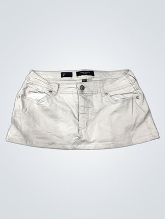 Nine West Beige Denim Skirt with Embellished Pockets
