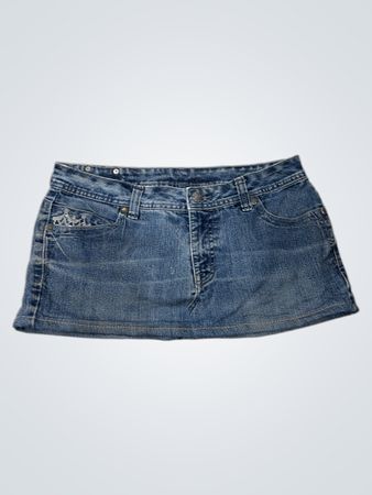 Denim Skirt with Embellished Pockets