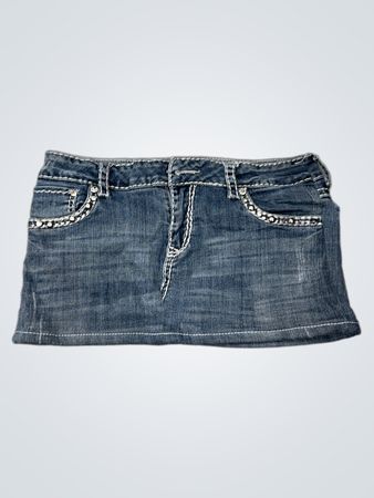 LA dol USA Women's Embellished Denim Mini Skirt