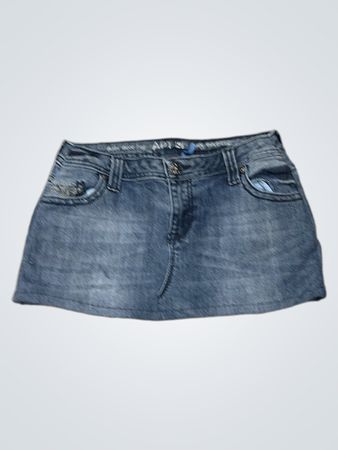APT 9 Denim Skirt with Embellished Pockets