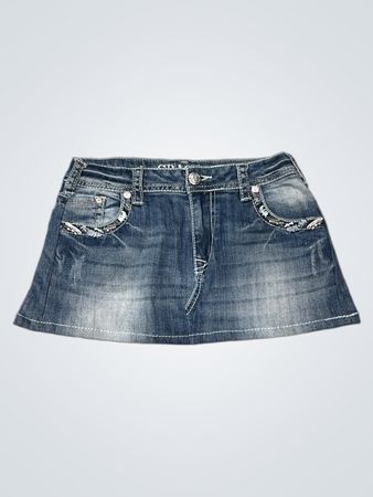 GRACE Women's Embellished Denim Mini Skirt