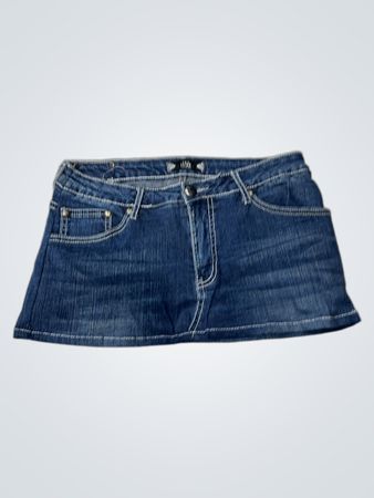 True Luxe Jeans Women's Denim Mini Skirt with Embellished Pockets