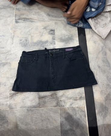 Gloria Vanderbilt Black Denim Mini Skirt