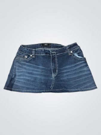 CATO Denim Mini Skirt with Embellished Pockets