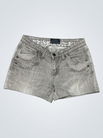 Moussy Vintage Graue Denim-Shorts