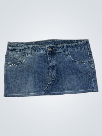 RSK Jeans Damen verzierten Denim Minirock