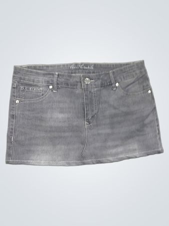Jupe mini en denim gris Gloria Vanderbilt