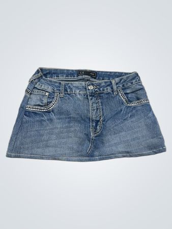 Jupe mini en denim CATO PREMIUM avec poches embellies