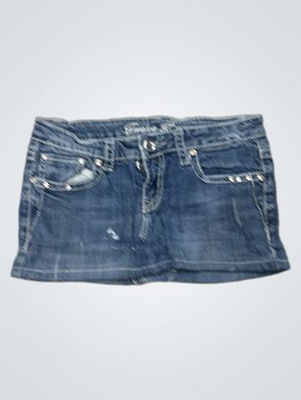 Twelve K USA Embellished Denim Mini Skirt