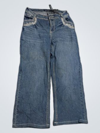 ROZ & ALI Women's Embellished Wide Leg Jeans