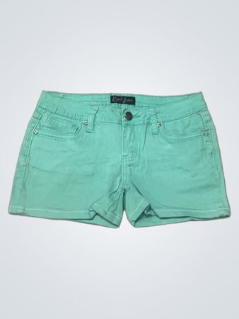Earl Jean Mintgrüne verzierte Jeans-Shorts