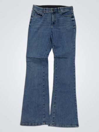 Blue Flare Jeans with Embroidered Pockets