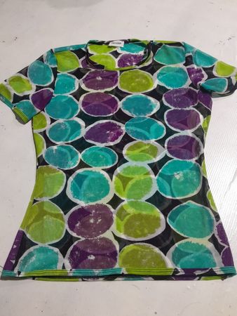 Danskin Graphic Print Mesh Top