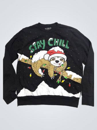Hybrid Apparel Stay Chill Sloth Weihnachts-Sweatshirt