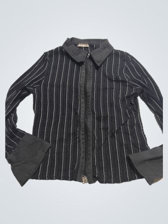 Cache Coeur Paris Gestreiftes Zip-Up Hemd