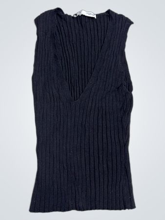 Zara Ribbed V-Neck Ärmelloses Top