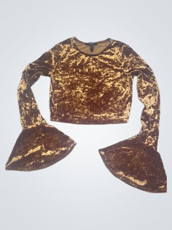 Forever 21 Samt Glockenärmel Crop Top