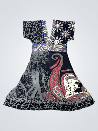 Patchwork-Kleid mit Paisley- und Blumenmotiven