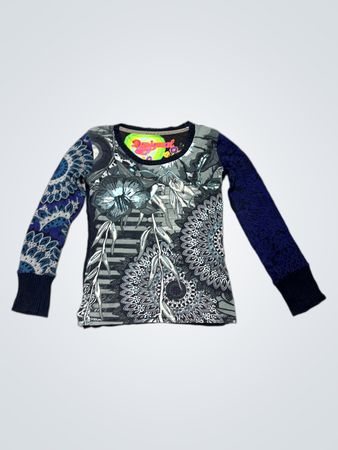 Desigual Damen Langarmbluse mit Blumenmuster